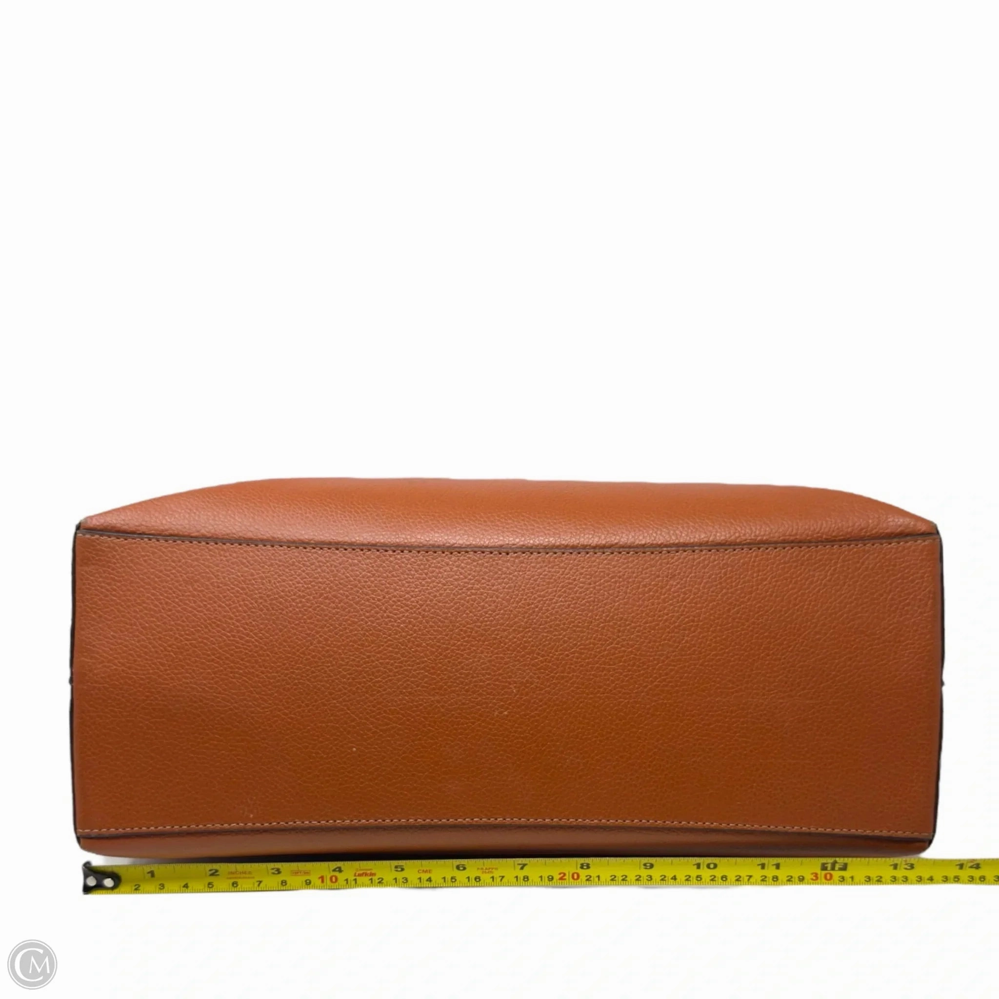 Mollie Double Face Leather Tote Bag Designer By Coach In Sunset Brown, Size: Large