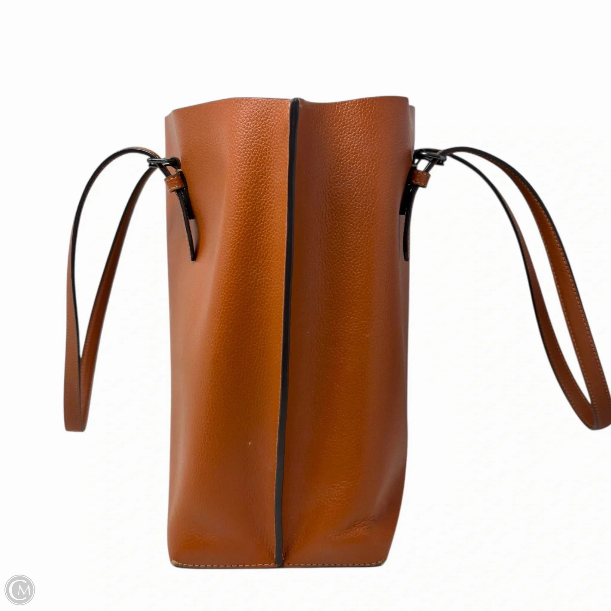 Mollie Double Face Leather Tote Bag Designer By Coach In Sunset Brown, Size: Large