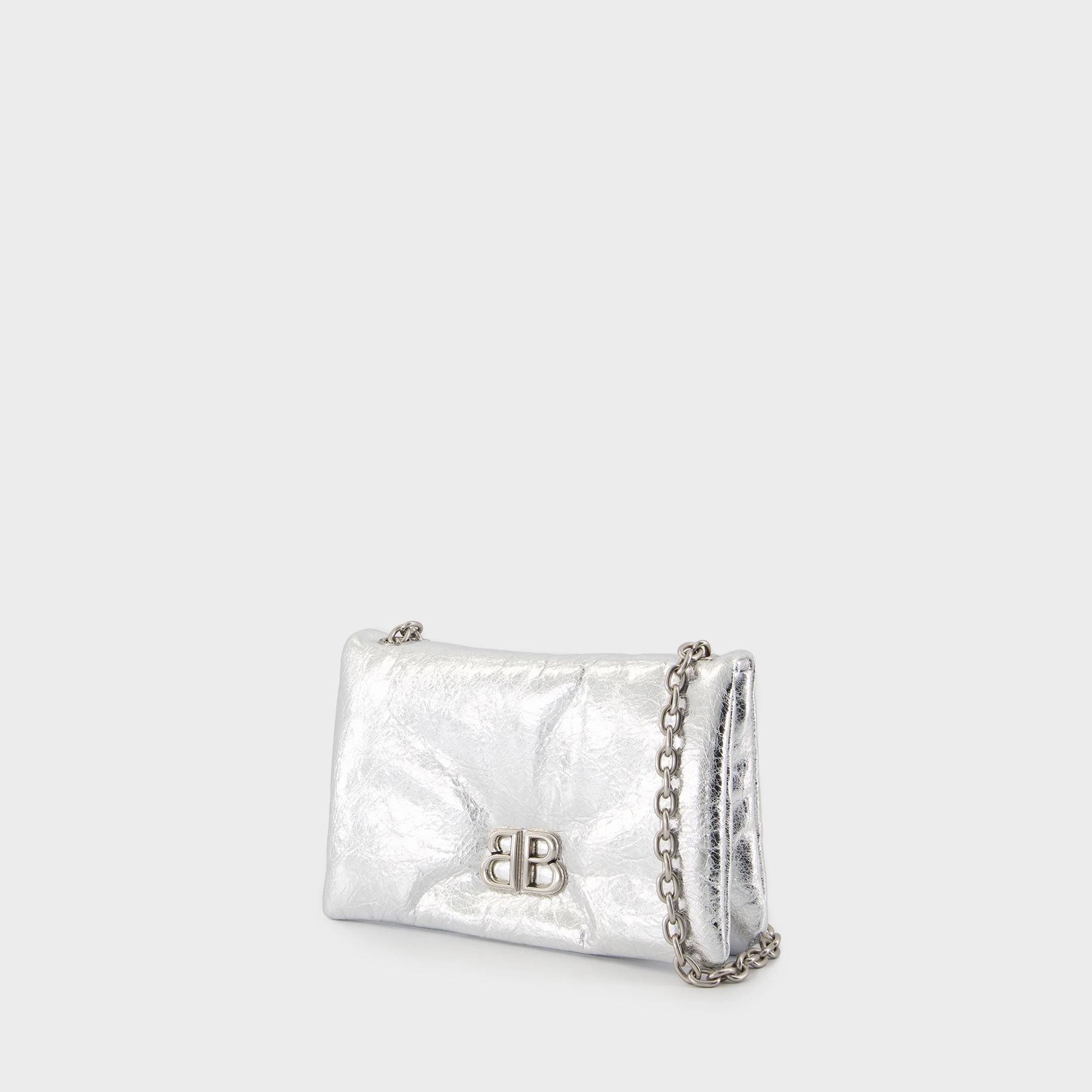 Monaco Shoulder Bag - Balenciaga - Leather - Silver