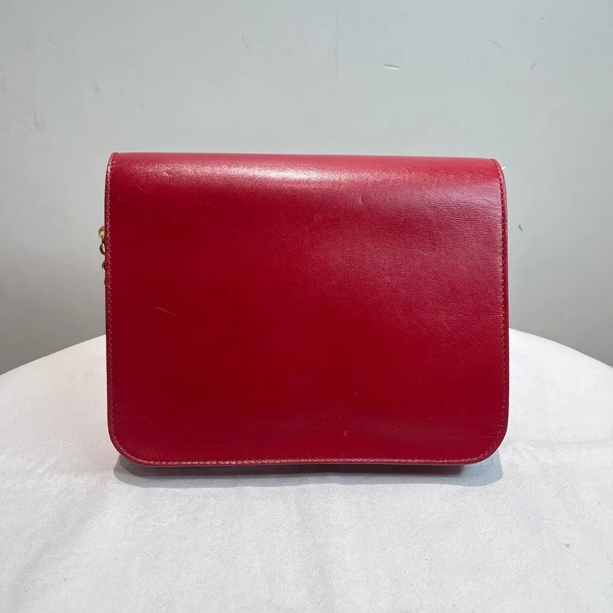 Mulberry Red Leather Chain Shoulder Bag