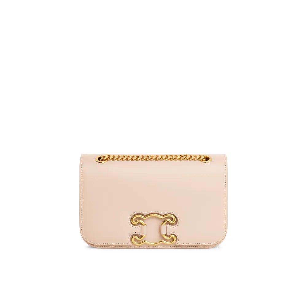 Natural Medium Bag Triomphe Frame In Shiny Calfskin Leather Shoulder Bag for Women