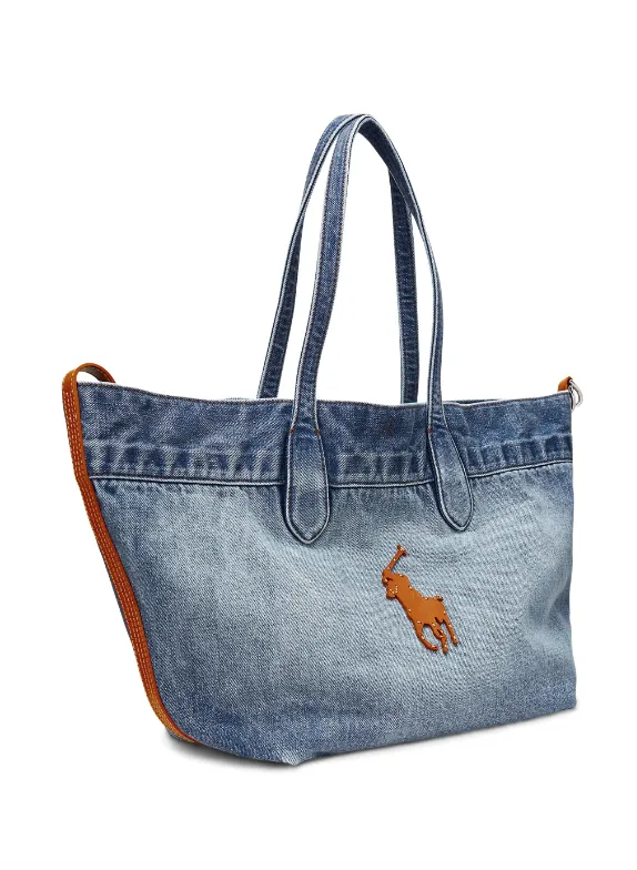 Polo Ralph Lauren big pony denim medium bellport tote