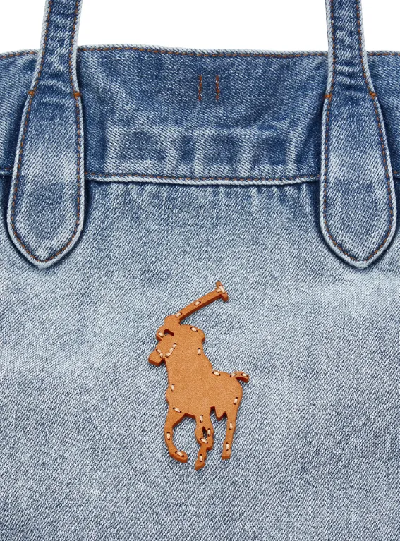 Polo Ralph Lauren big pony denim medium bellport tote