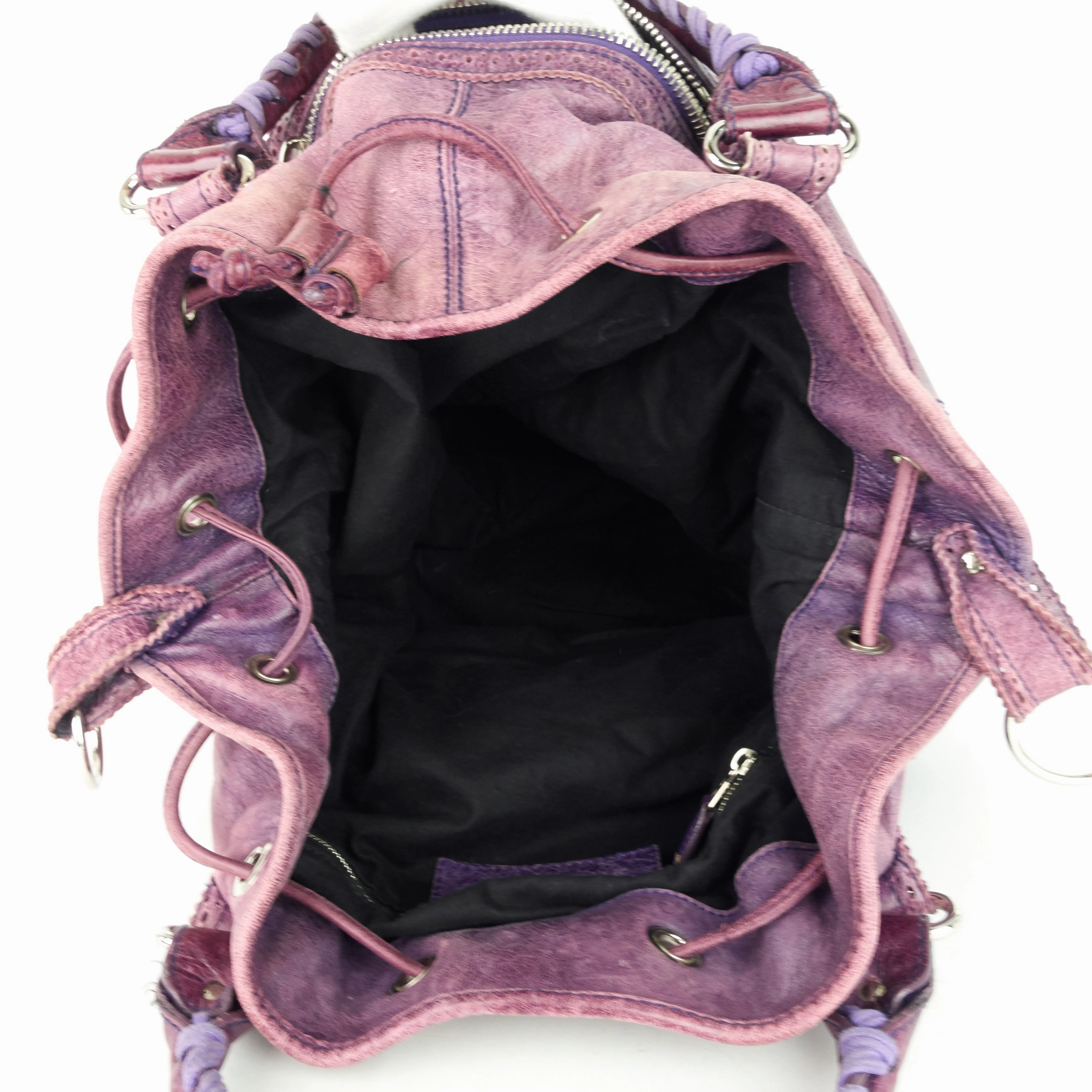 Pompon Giant Brogues Lambskin Leather Bag