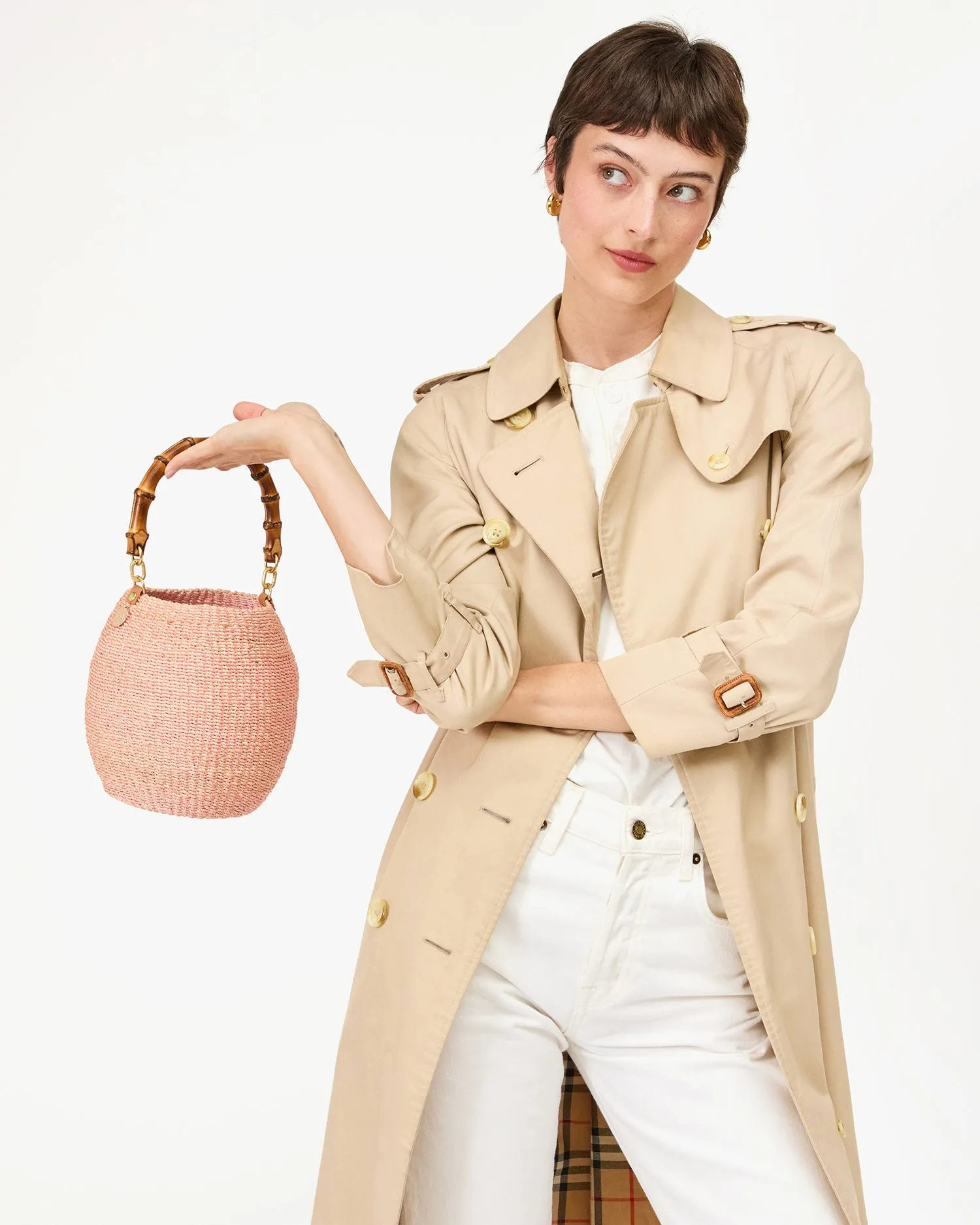 Pot De Miel W/ Bamboo Handle Handbags - Top Handle - Pot De Miel Blush
