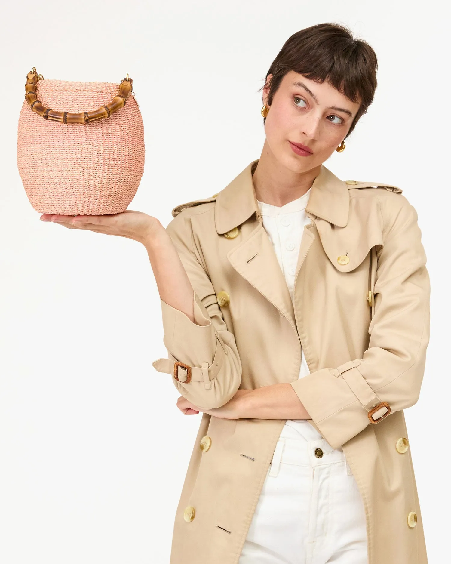 Pot De Miel W/ Bamboo Handle Handbags - Top Handle - Pot De Miel Blush