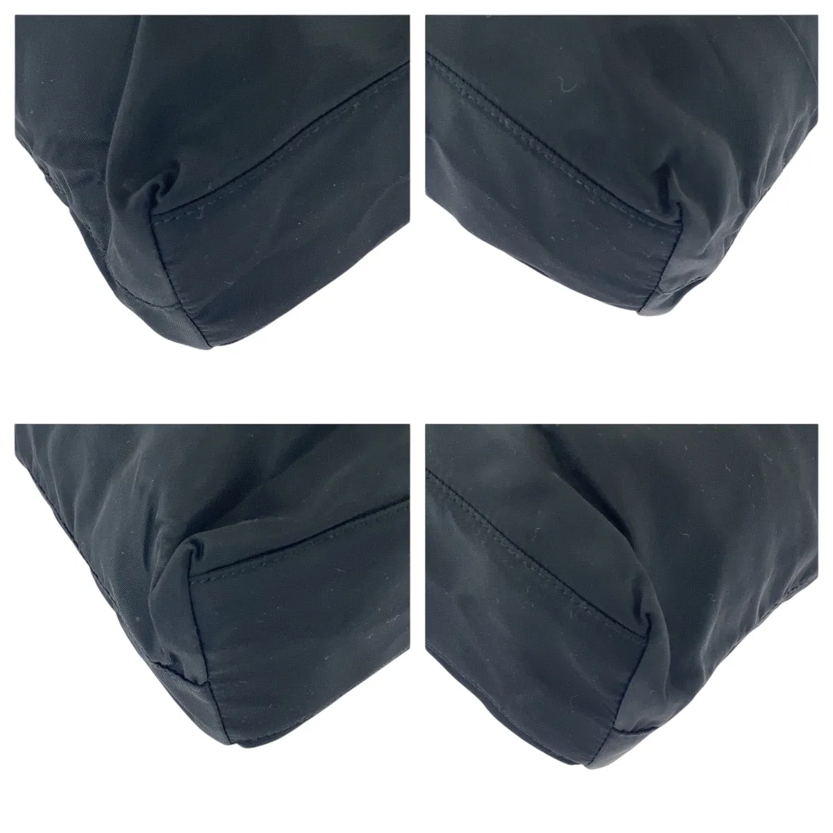 PRADA Shoulder Bag B6242 Nylon black Test Triangle With logo