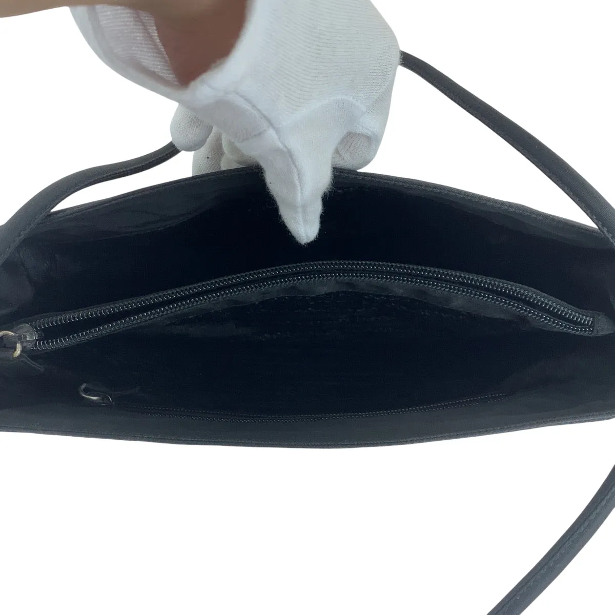 PRADA Shoulder Bag B6242 Nylon black Test Triangle With logo