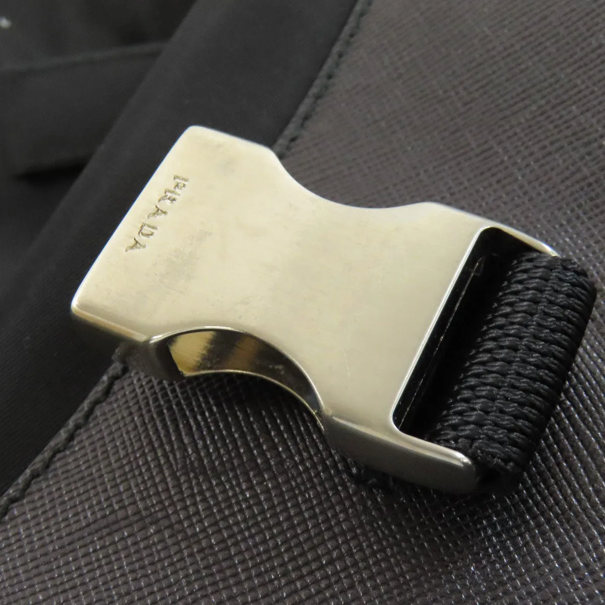 PRADA Shoulder Bag Nylon black logoMetal
