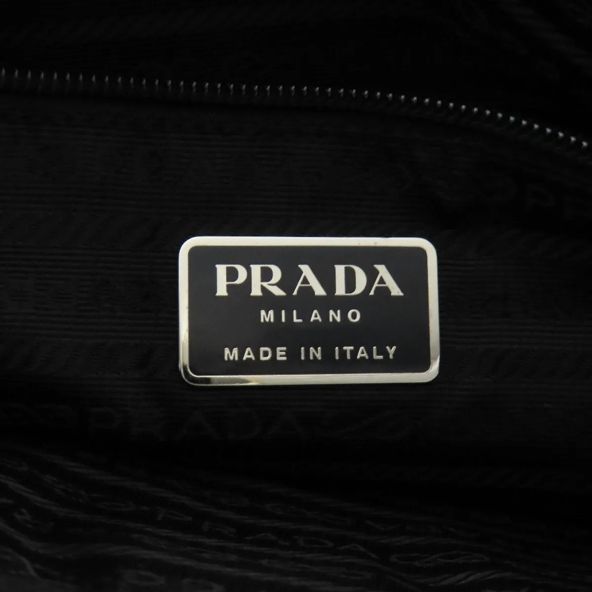 PRADA Shoulder Bag Nylon black logoMetal