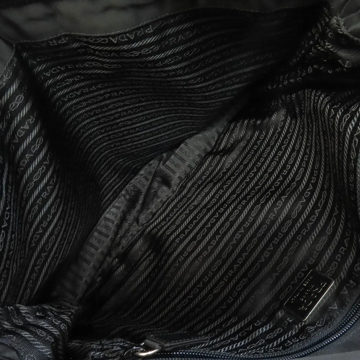 PRADA Shoulder Bag Nylon black logoMetal