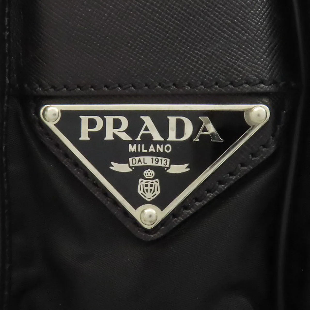 PRADA Shoulder Bag Nylon black logoMetal