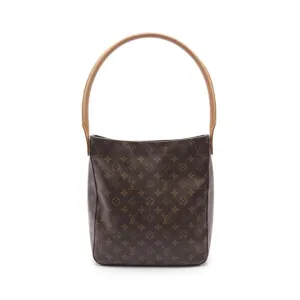 Pre-loved Louis Vuitton Looping GM Monogram Shoulder Bag Brown PVC Leather