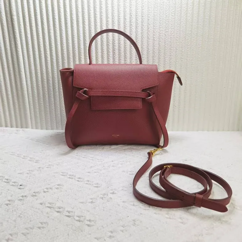 Preloved Celine Belt Bag Burgundy Leather Shoulder Bag 12476835