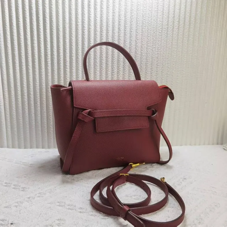 Preloved Celine Belt Bag Burgundy Leather Shoulder Bag 12476835