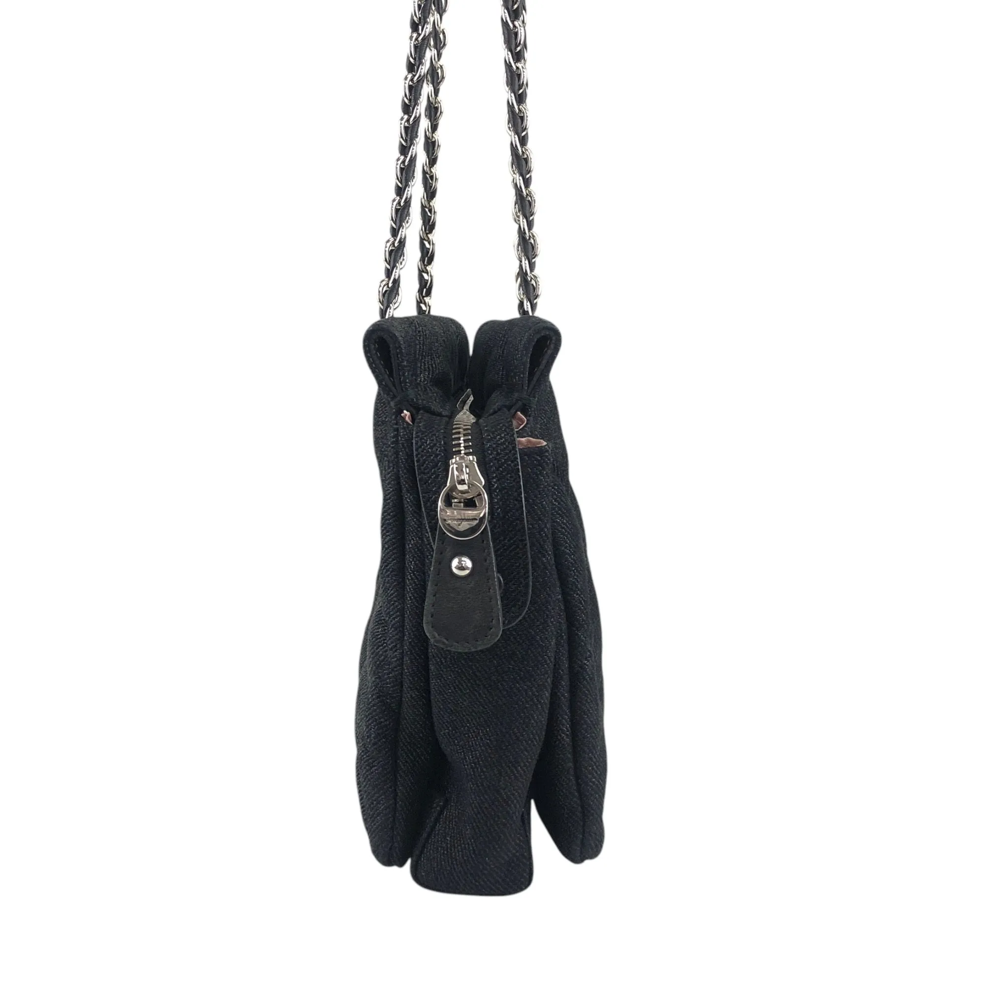 Salvatore Ferragamo Logo Chain Handbag Shoulder bag Black Vintage im33vh