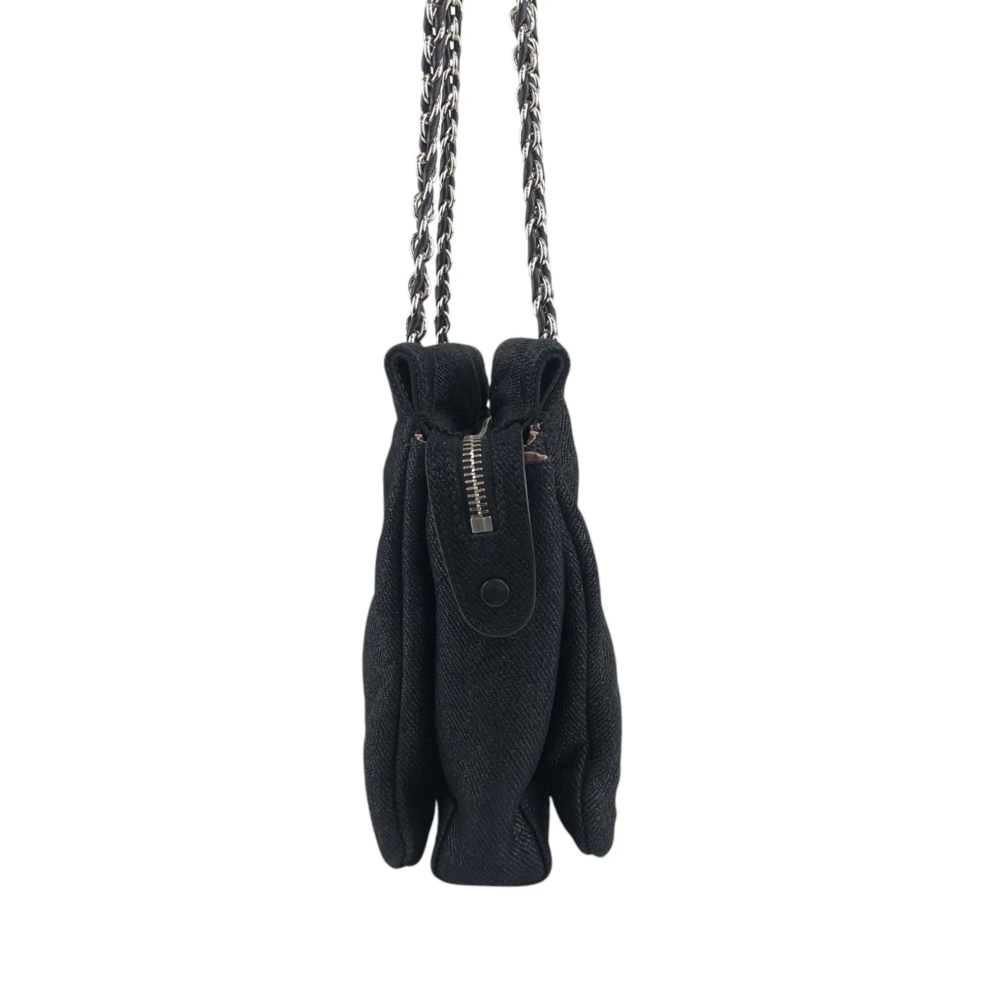 Salvatore Ferragamo Logo Chain Handbag Shoulder bag Black Vintage im33vh