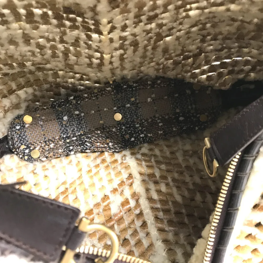 Salvatore Ferragamo Shoulder Bag 216353 Mouton, Leather beige Mouton crochet Women Used