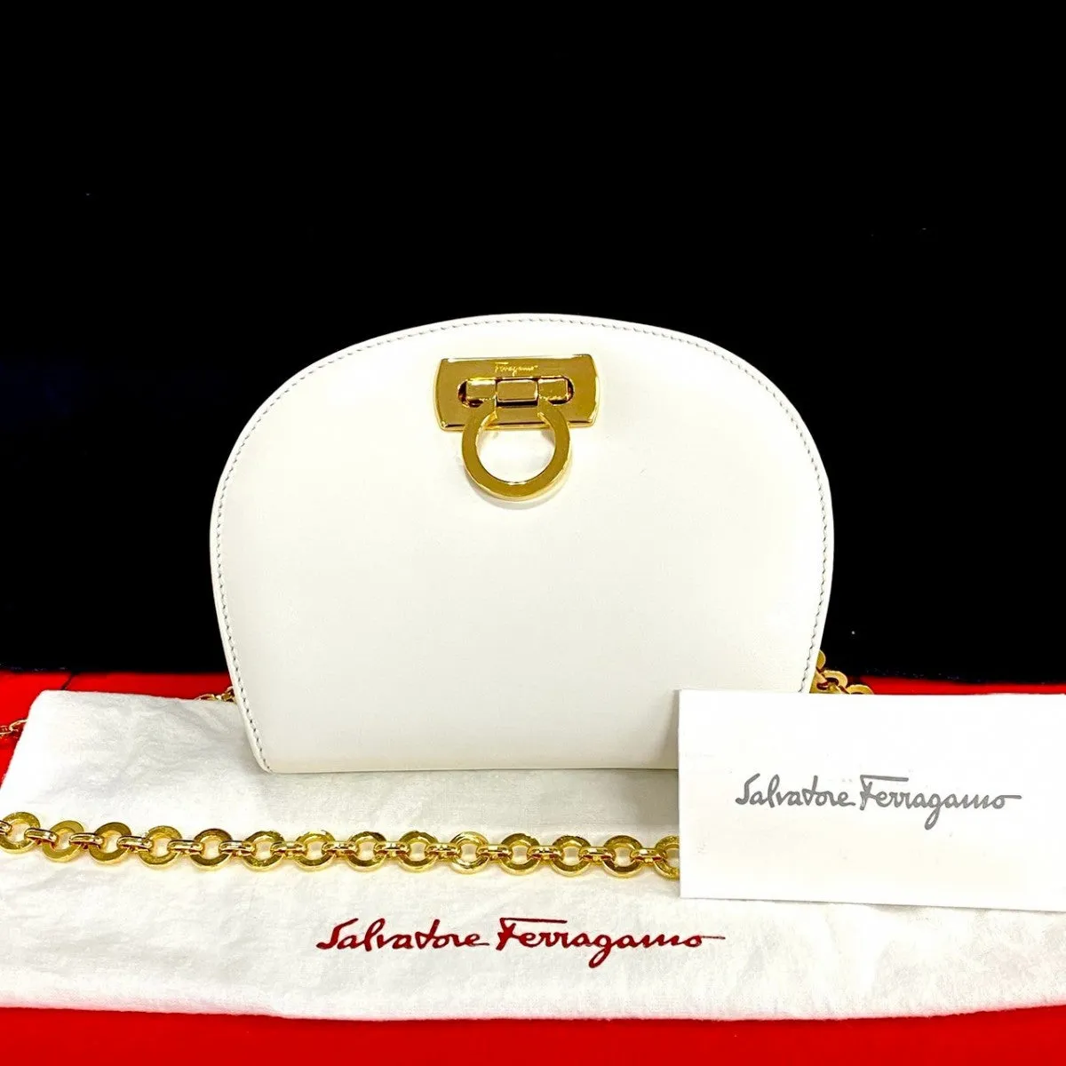 Salvatore Ferragamo Shoulder Bag leather white