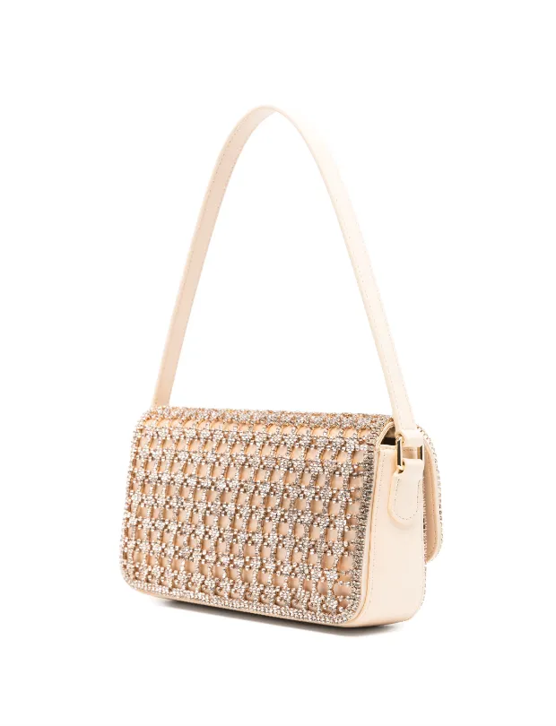 Self-Portrait gold crystal baguette bag