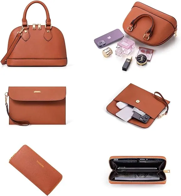 Set of 4 Women??s Fashion Handbags ?C Tote, Shoulder, Crossbody, and Wallet