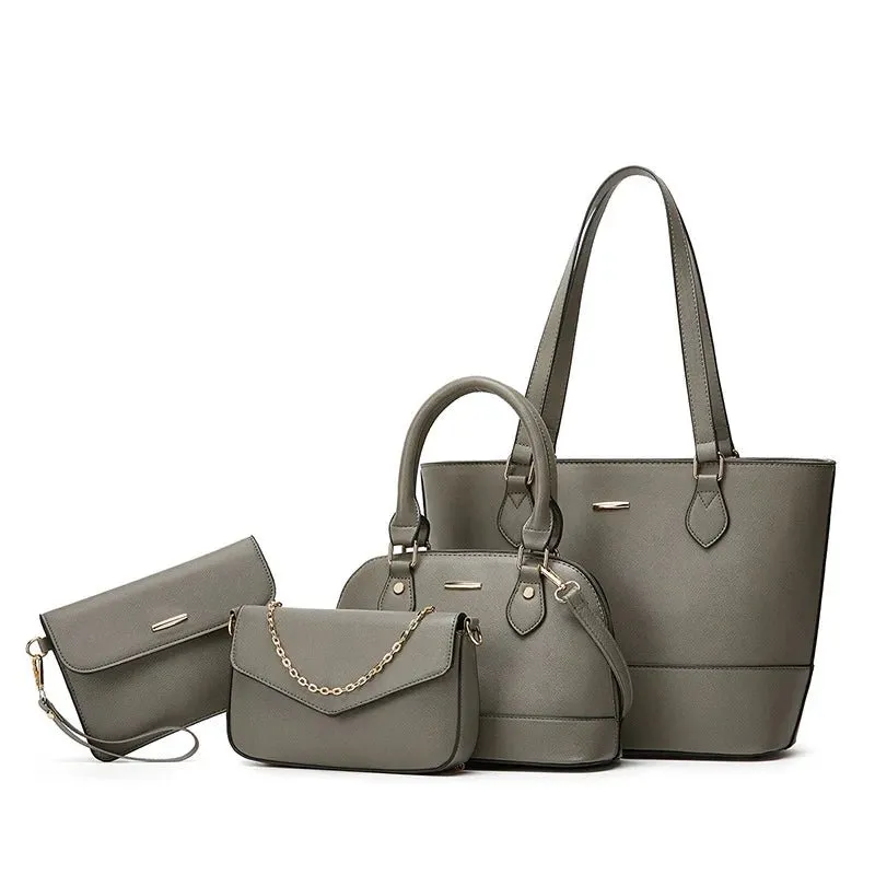 Set of 4 Women??s Fashion Handbags ?C Tote, Shoulder, Crossbody, and Wallet
