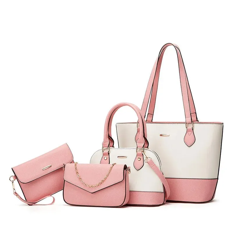 Set of 4 Women??s Fashion Handbags ?C Tote, Shoulder, Crossbody, and Wallet