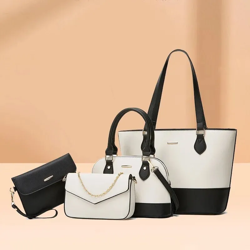 Set of 4 Women??s Fashion Handbags ?C Tote, Shoulder, Crossbody, and Wallet