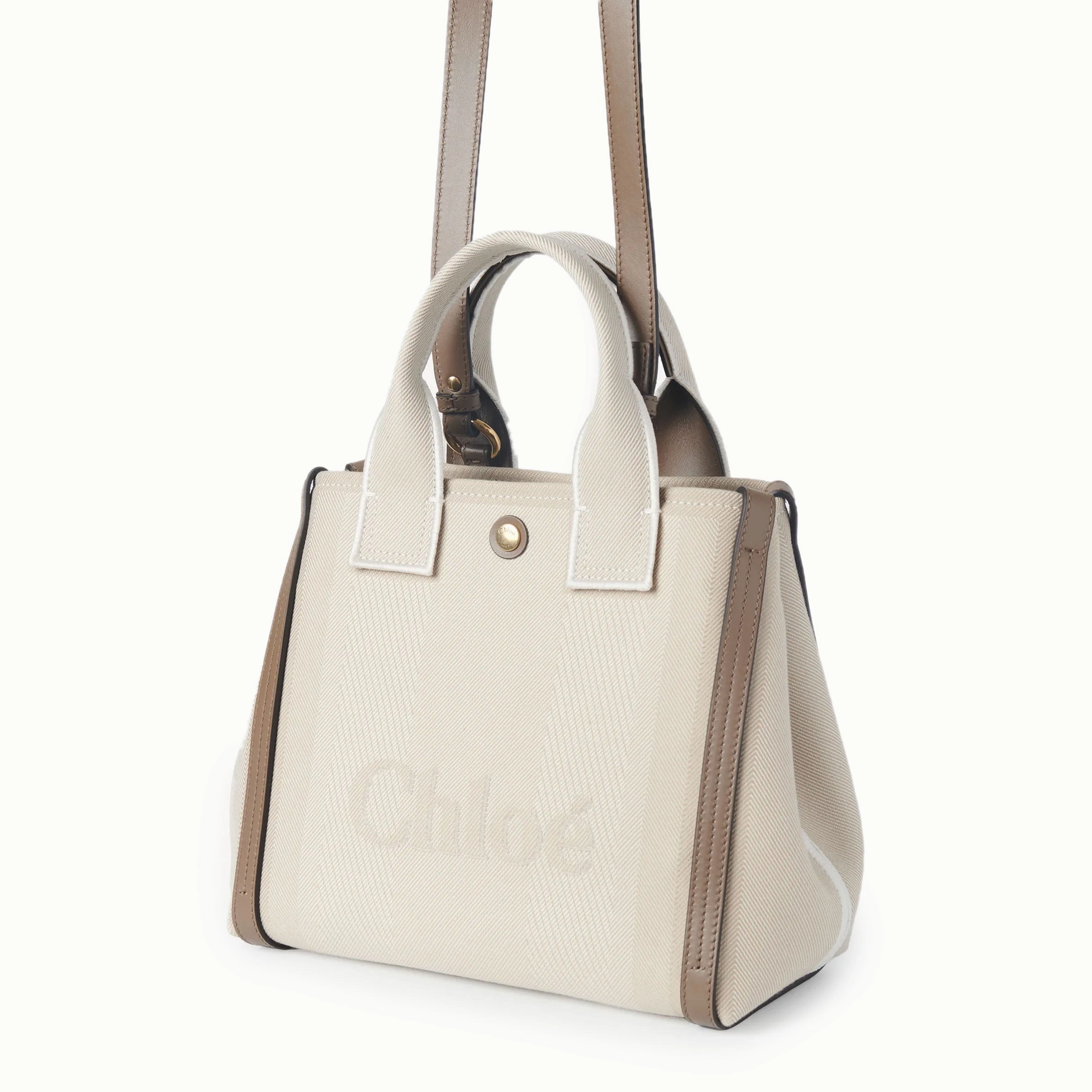 Small Canvas Carry Tote, Vegetal Beige