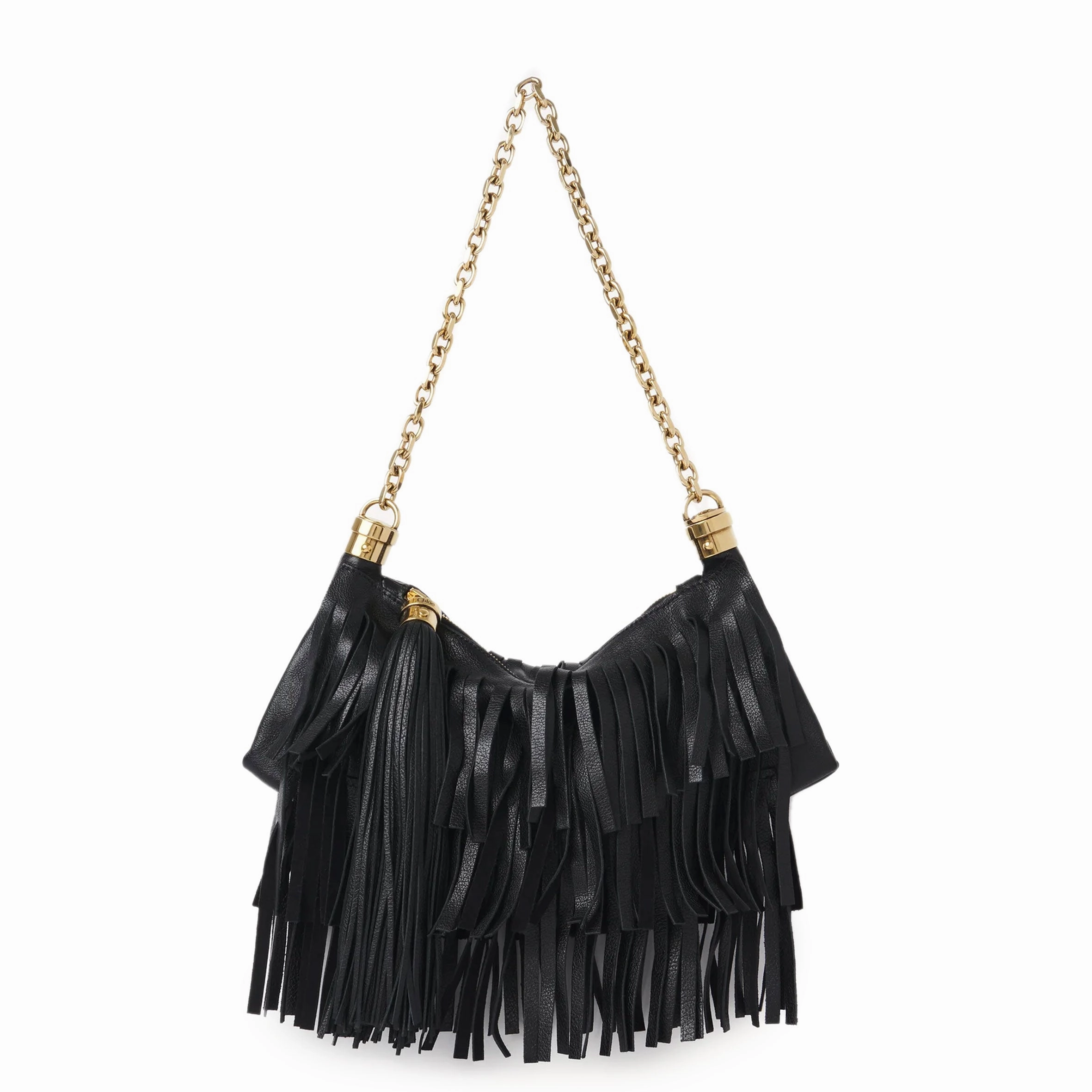 Small Foulard Fringe Bag Small, Black