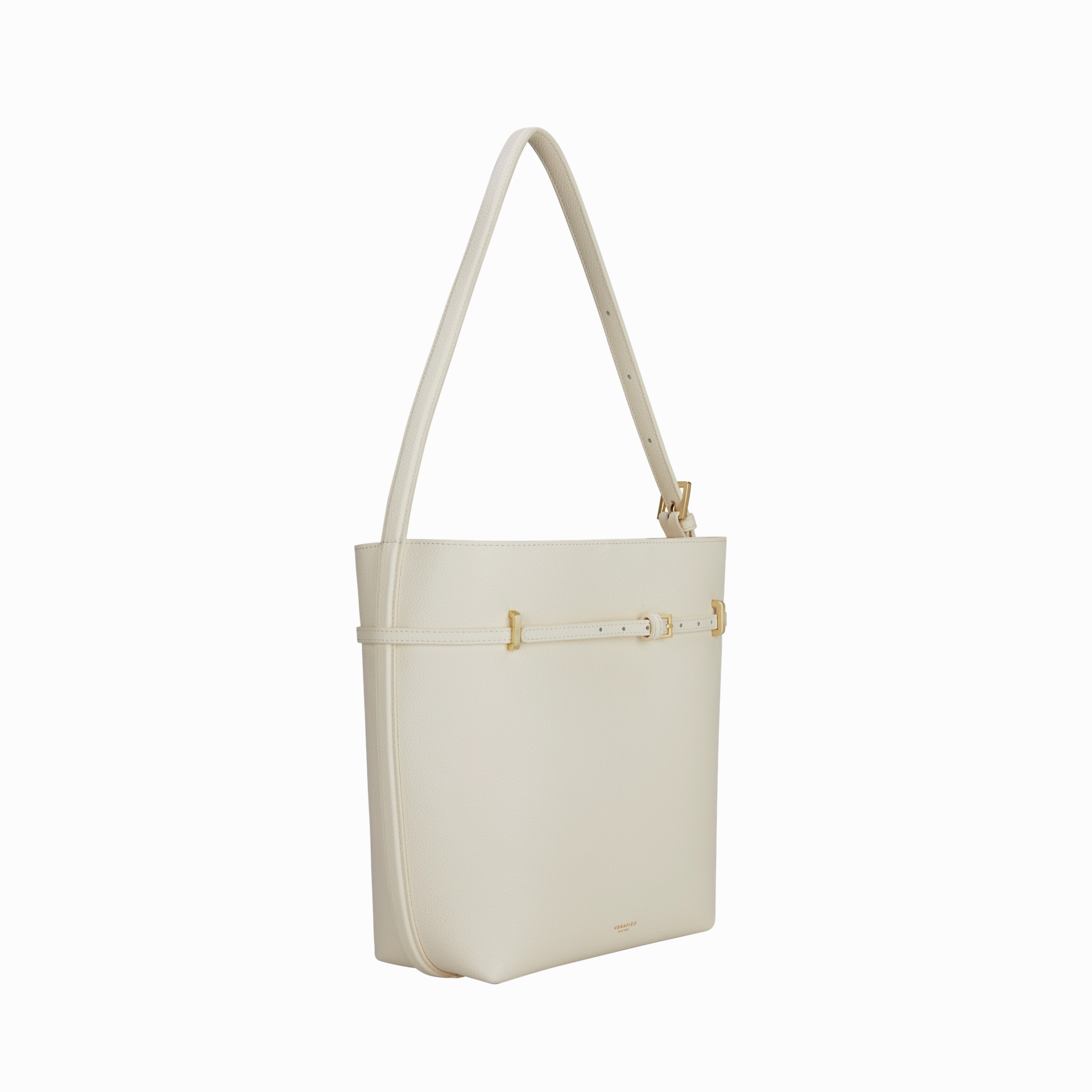 Small Ivory Belted Tote Bag