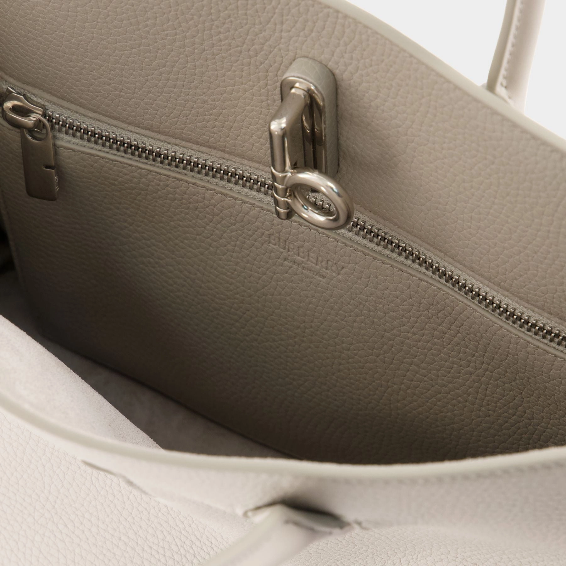 Small Rocking Horse Shopping Bag - Burberry - Leather - Grey