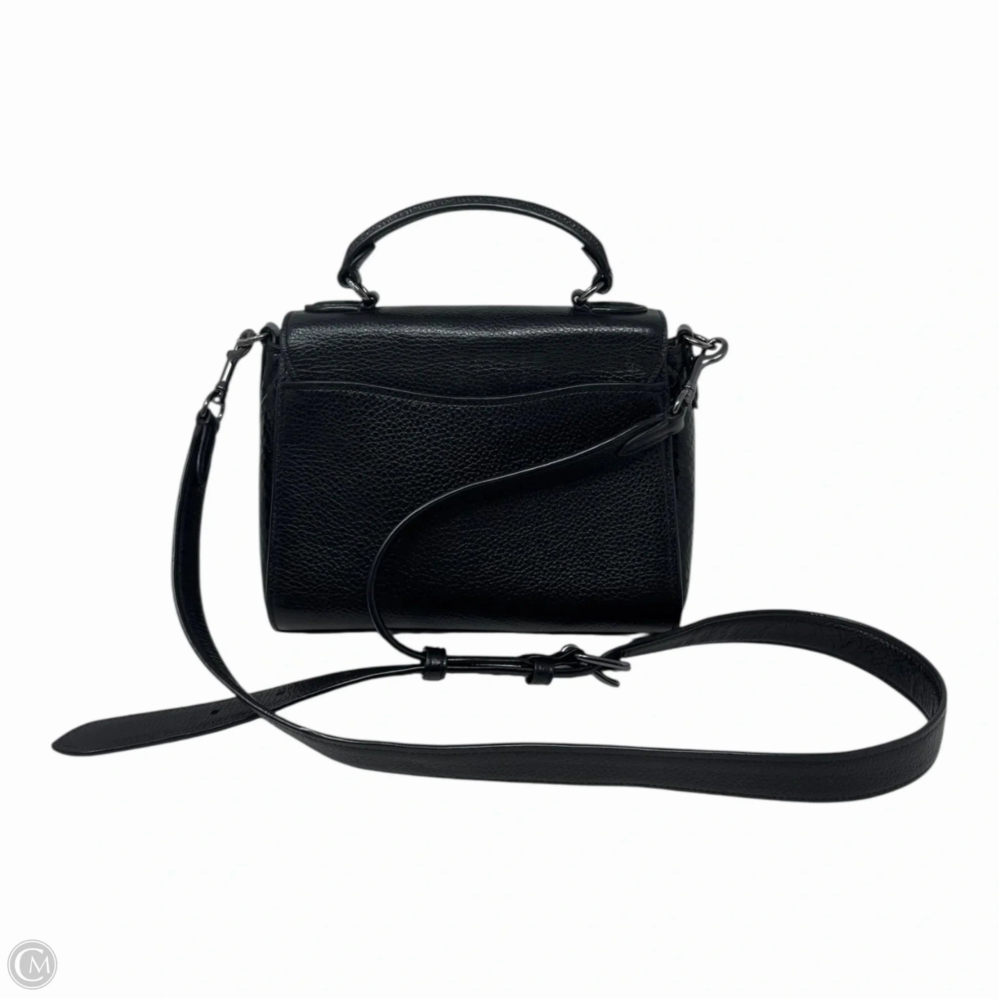 Snake Trim Morgan Top Handle Satchel Designer By Coach, Size: Medium