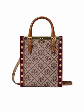 T Monogram Jacquard Studded Mini N/S Tote