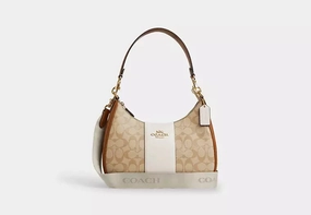 Teri Hobo Bag In Signature Canvas With Stripe