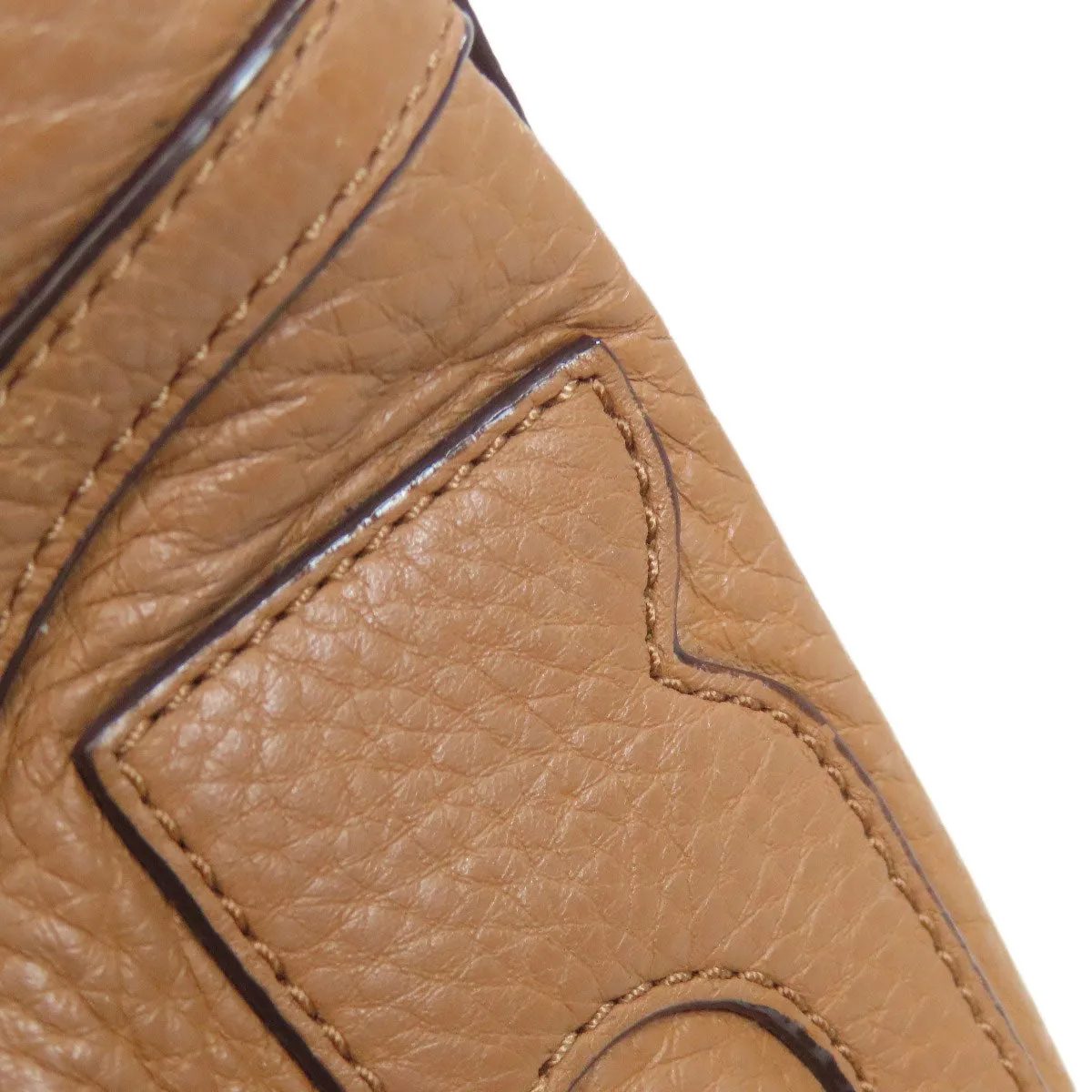 Tory Burch Shoulder Bag Calfskin Brown logo Women Used