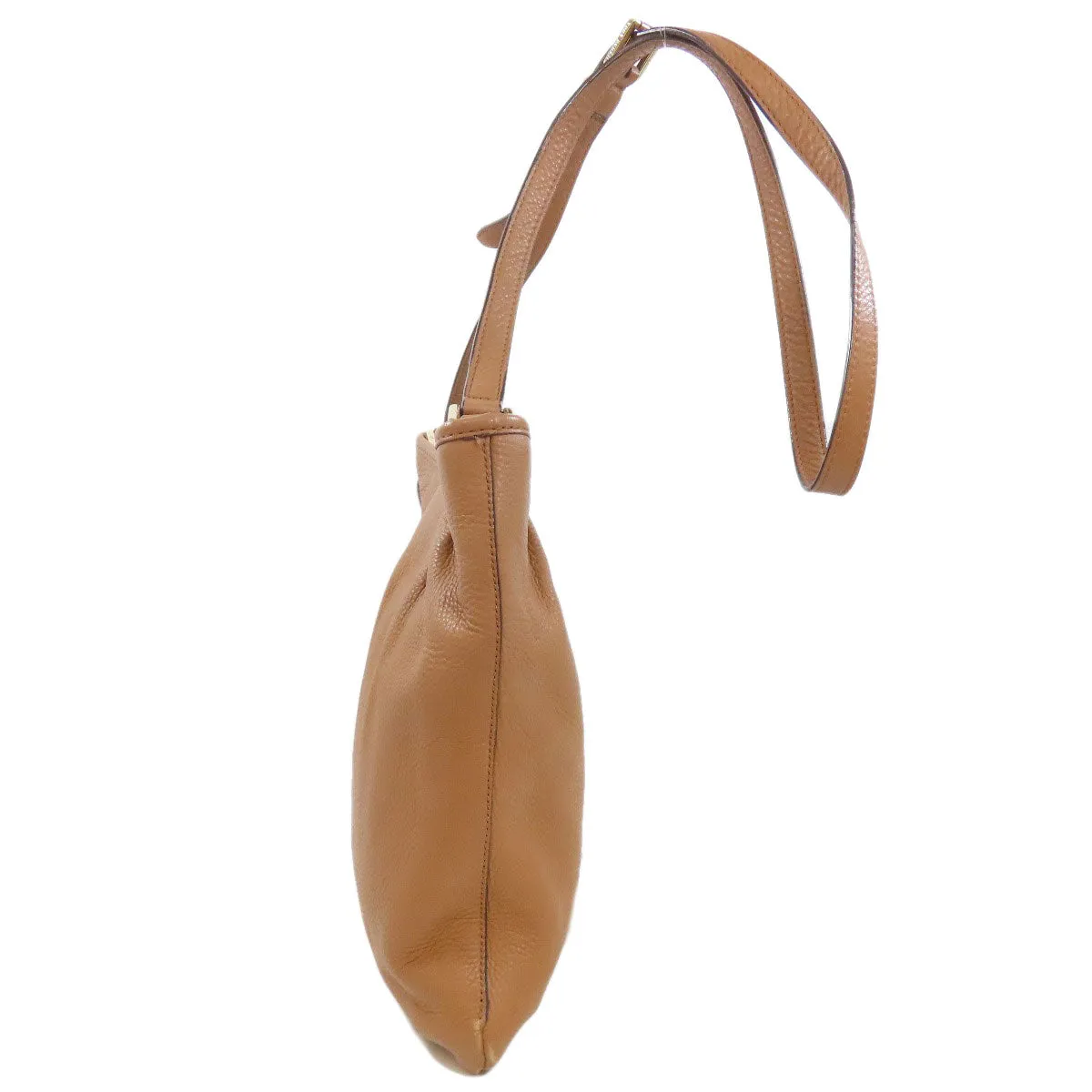 Tory Burch Shoulder Bag Calfskin Brown logo Women Used