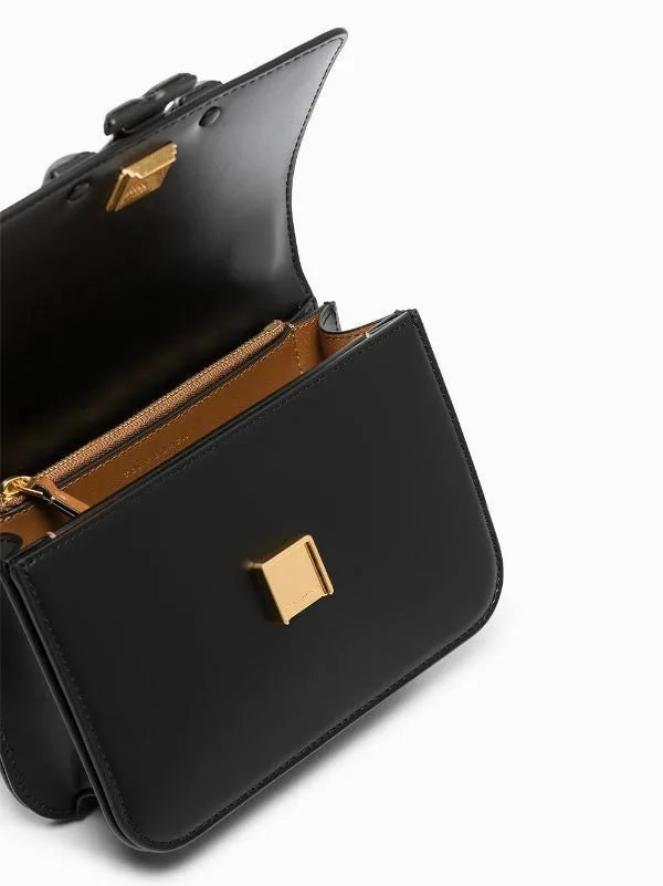 Tory Burch Black Eleanor Leather Shoulder Bag (Small)