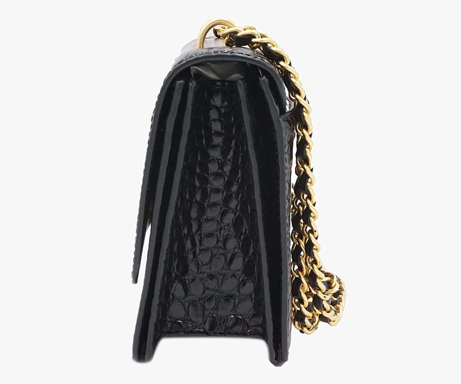 Tory Burch C Britten Croc Medium Adjustable Shoulder Bag (Medium)