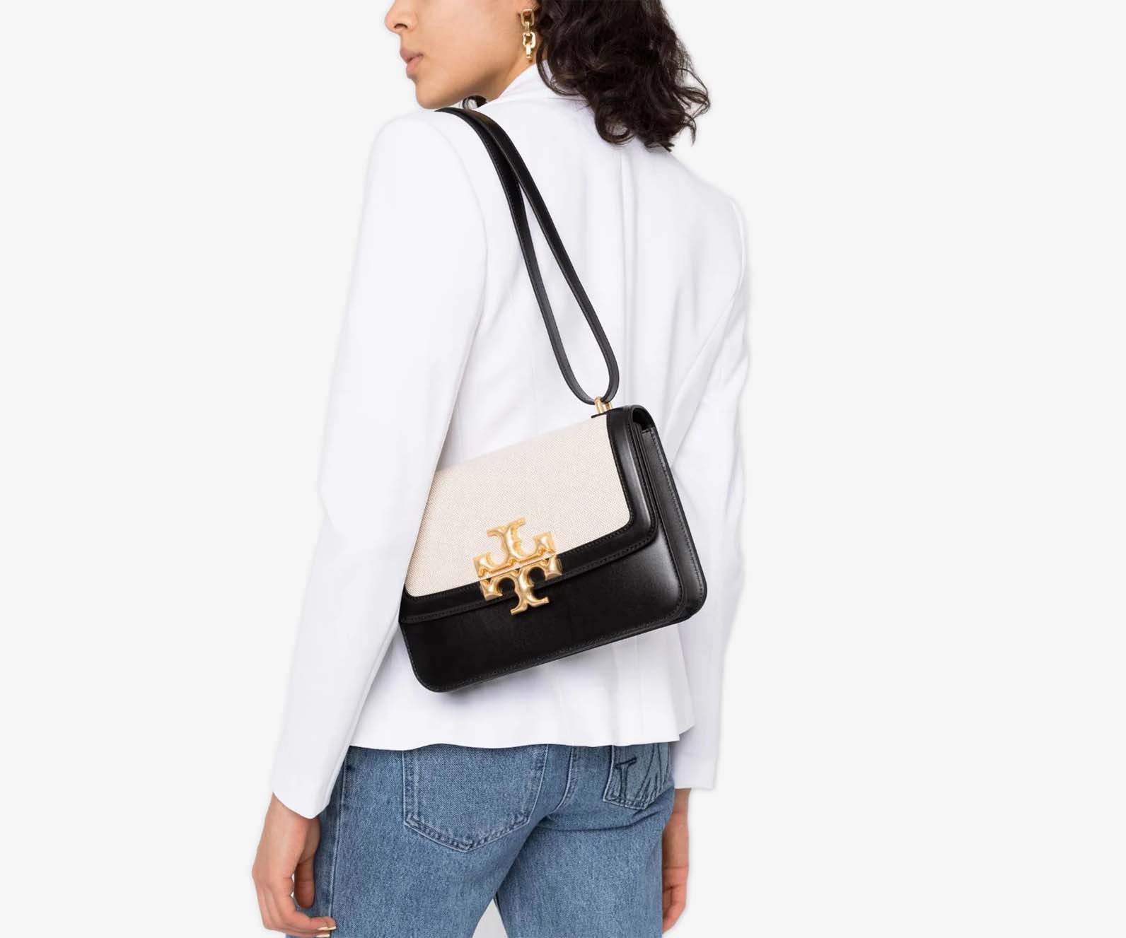 Tory Burch C Eleanor Bag (Canvas black) Large