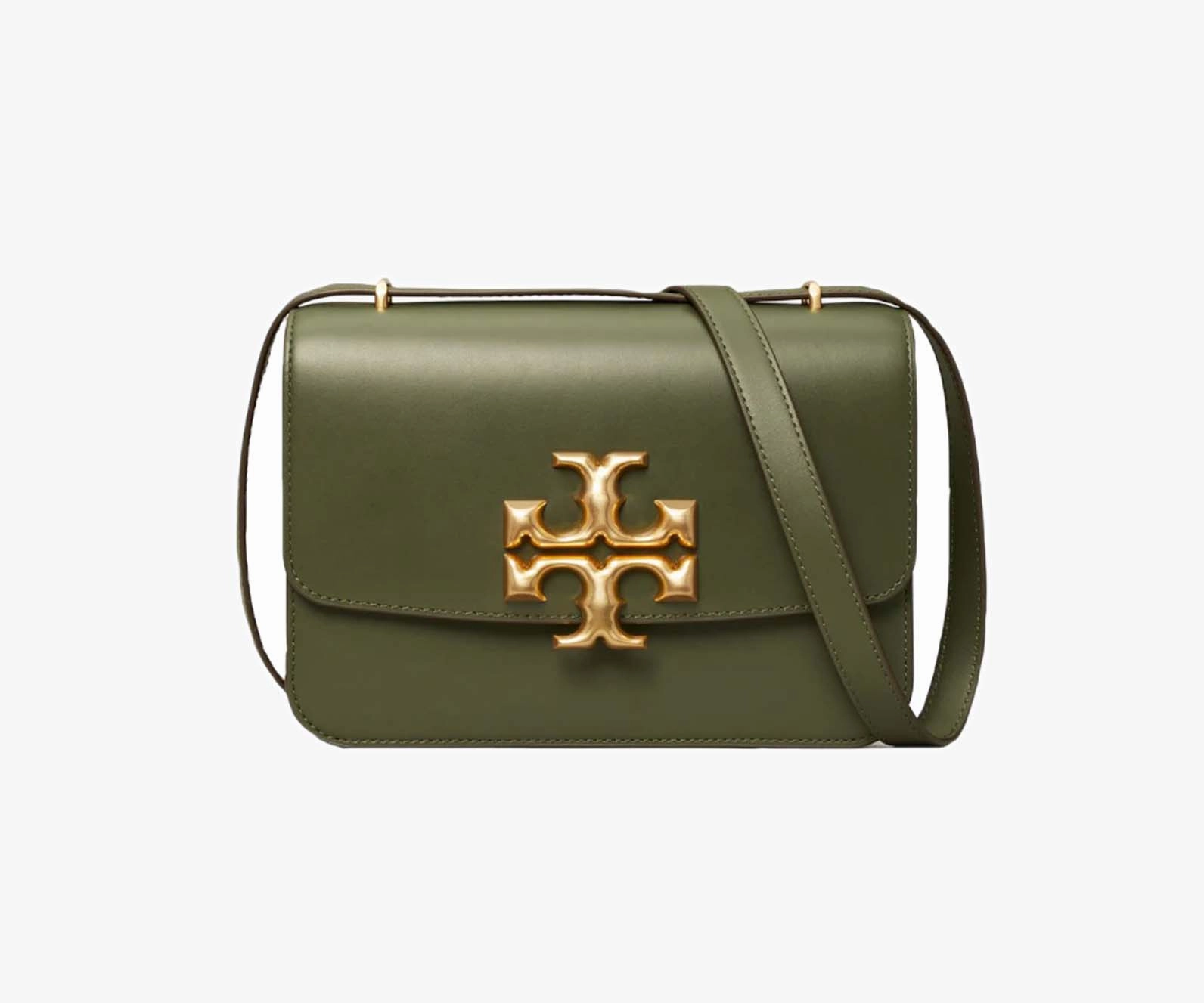 Tory Burch C Eleanor Convertible Shoulder Bag (Dark Ivy) Large