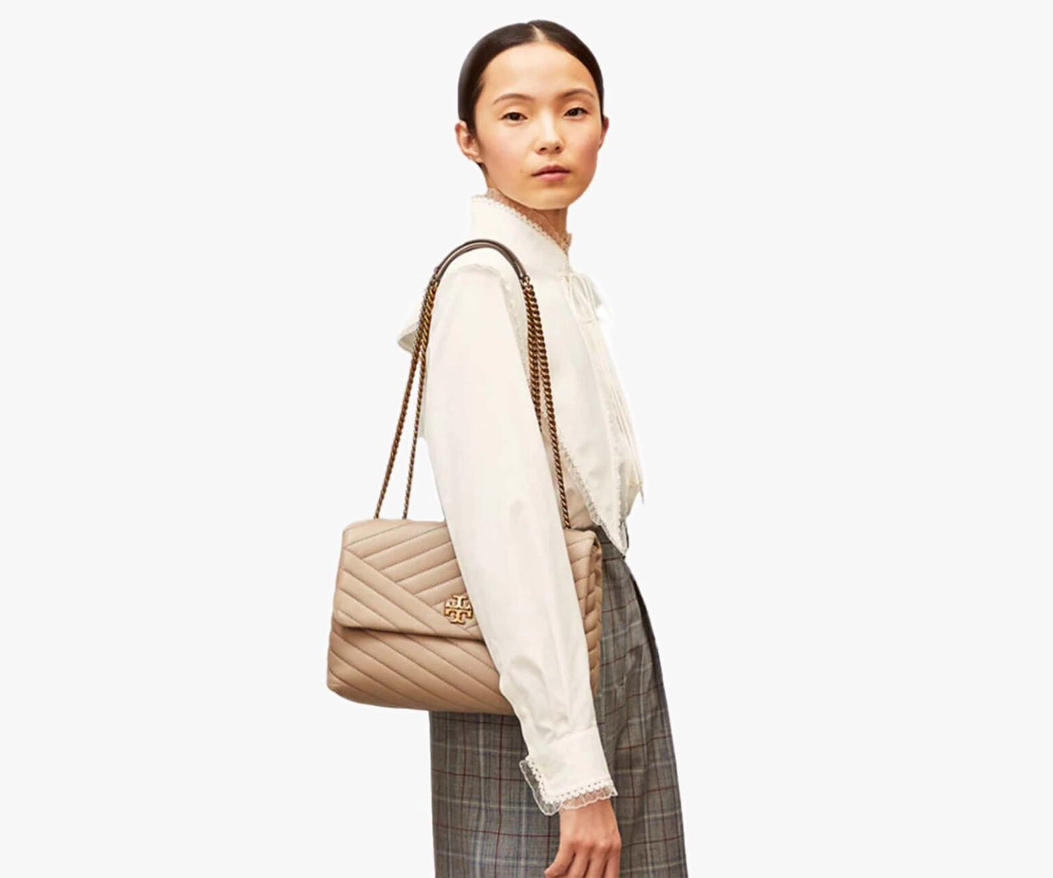 Tory Burch C Kira Chevron Convertible Shoulder Bag (Large)