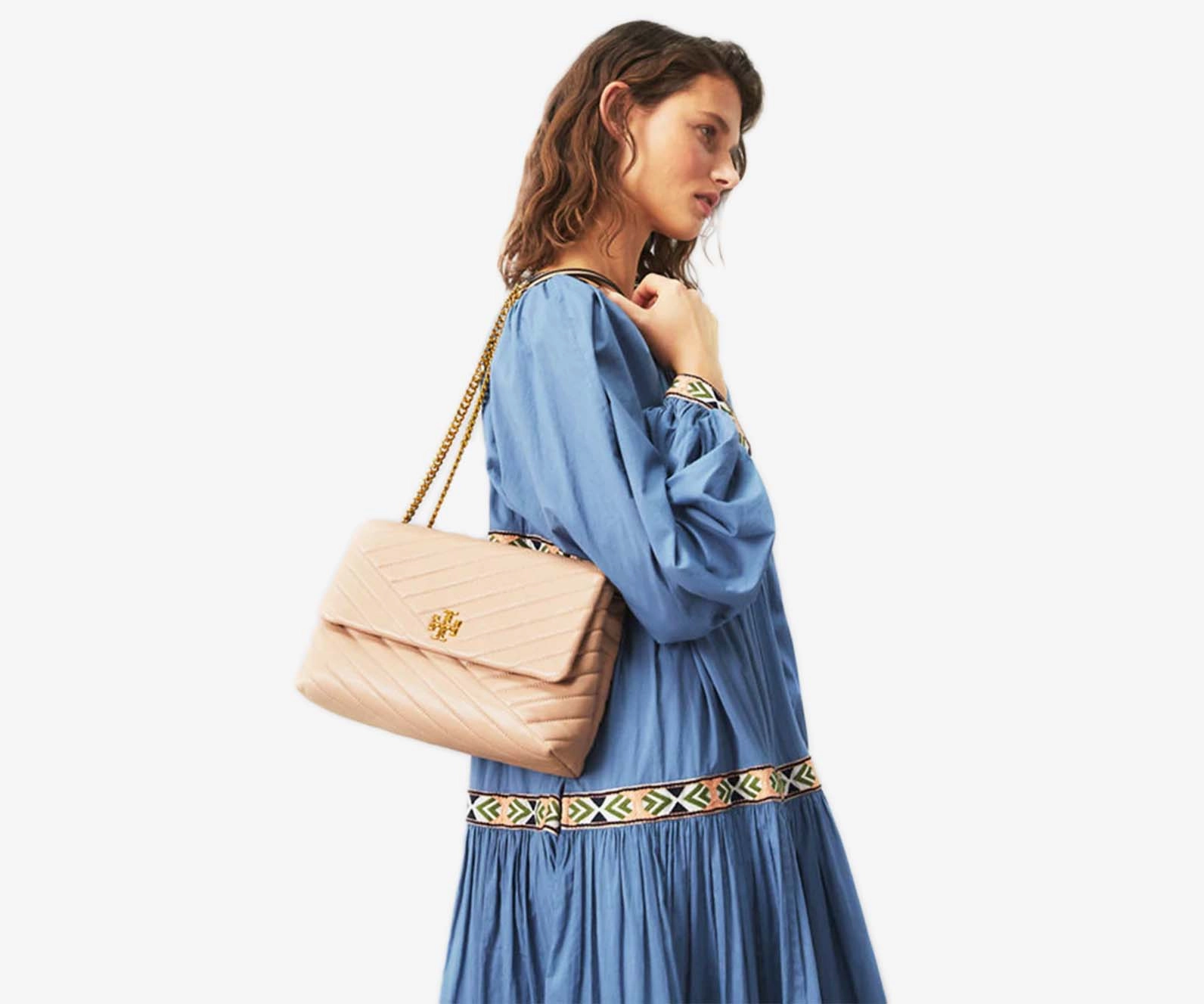 Tory Burch C Kira Chevron Convertible Shoulder Bag (Large)