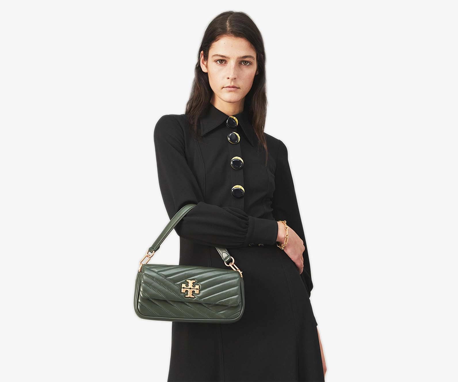 Tory Burch C Kira Chevron Small Flap Shoulder