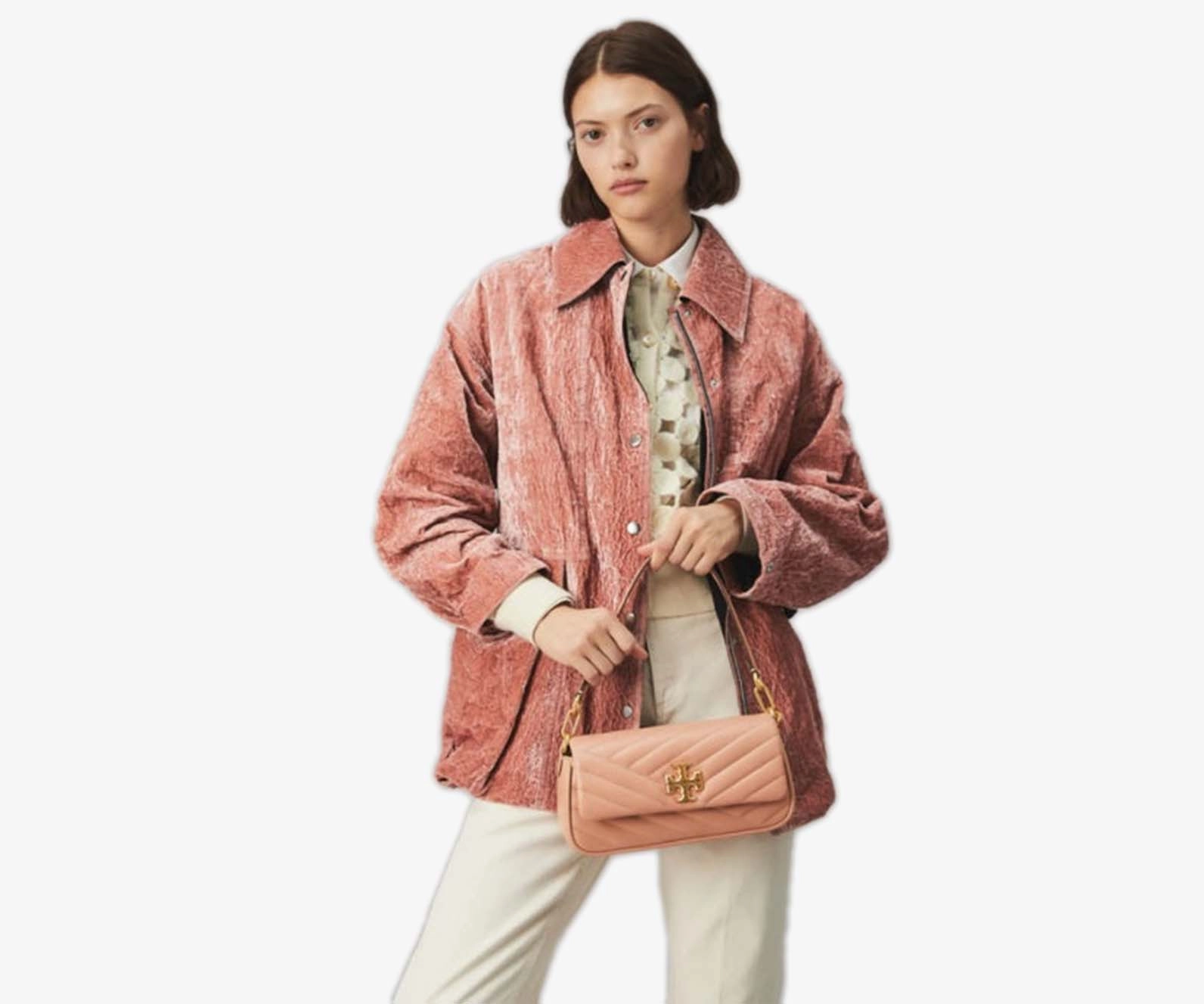Tory Burch C Kira Chevron Small Flap Shoulder