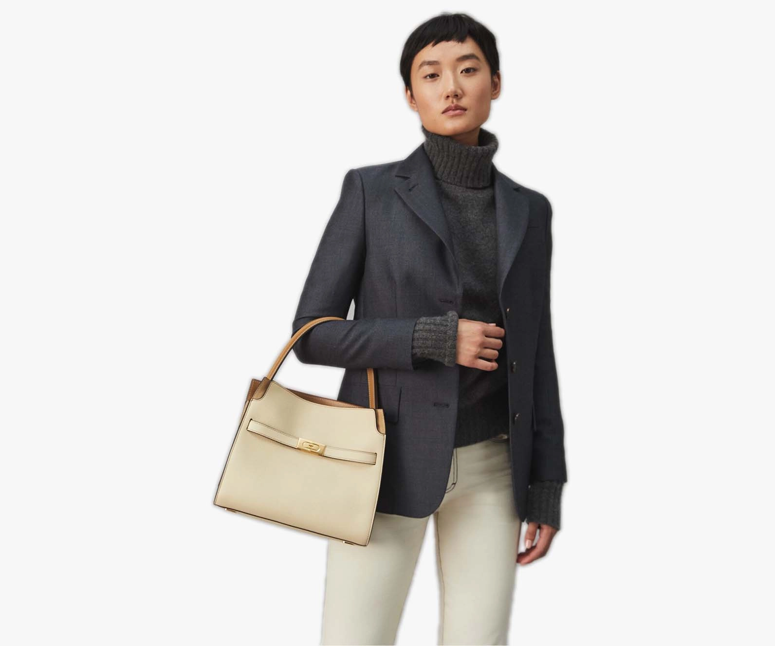 Tory Burch C Lee Radziwill Pebbled Double Bag