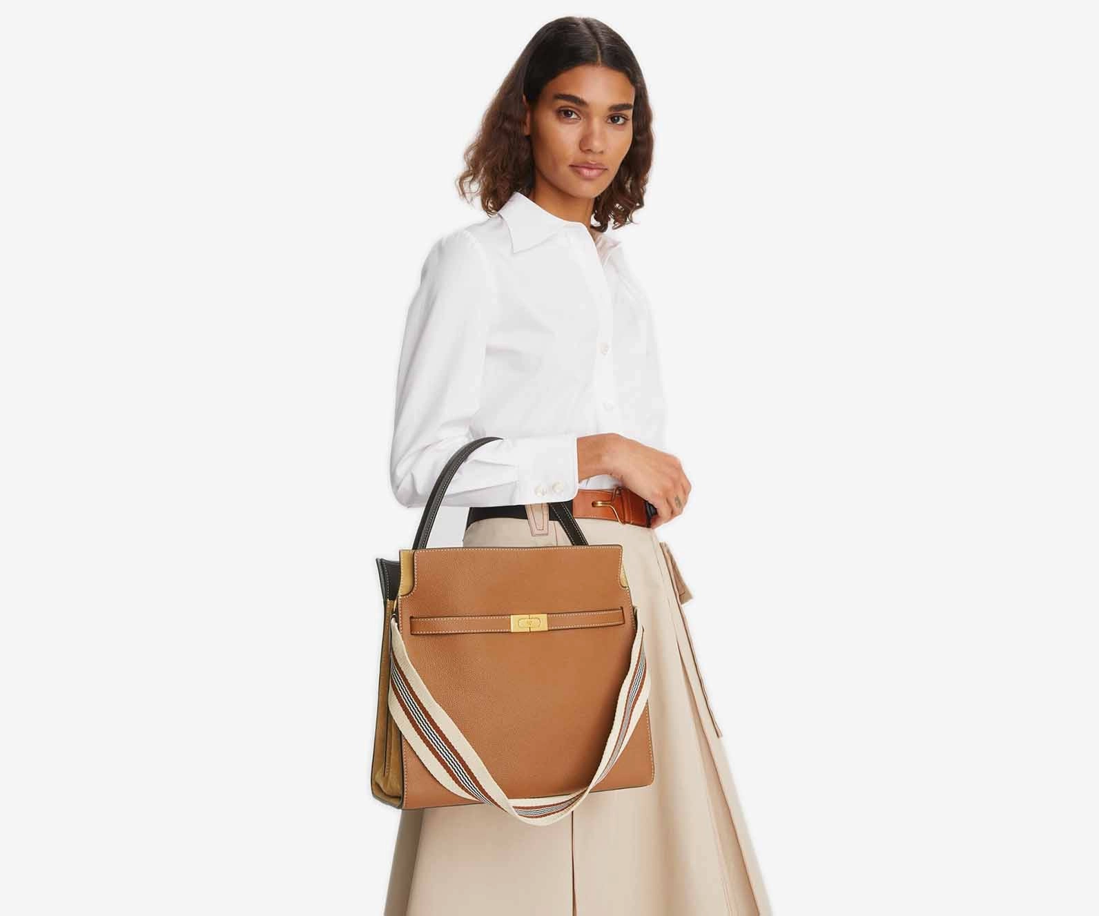 Tory Burch C Lee Radziwill Pebbled Double Bag