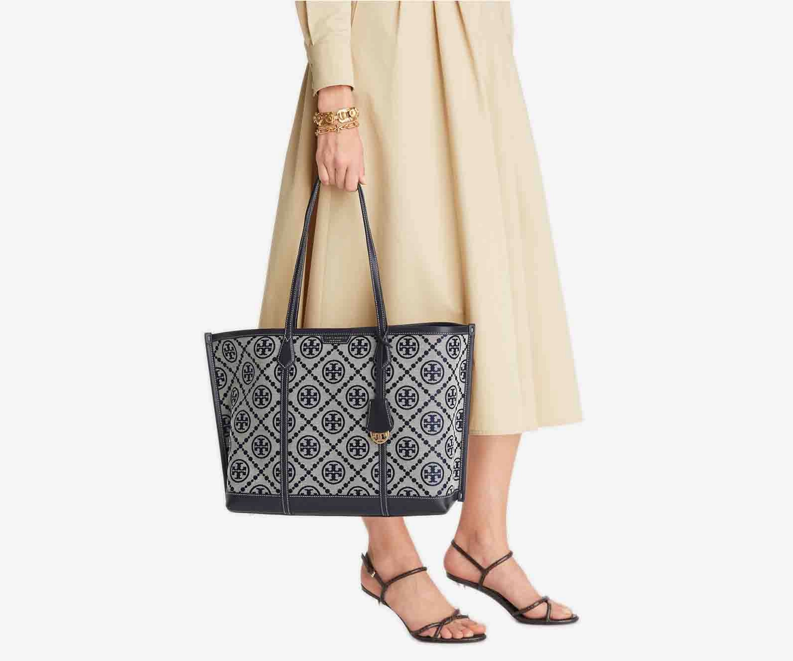 Tory Burch C Perry T Monogram Triple-Compartment Tote