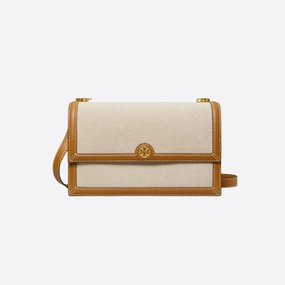 Tory Burch C T Monogram Canvas Shoulder Bag
