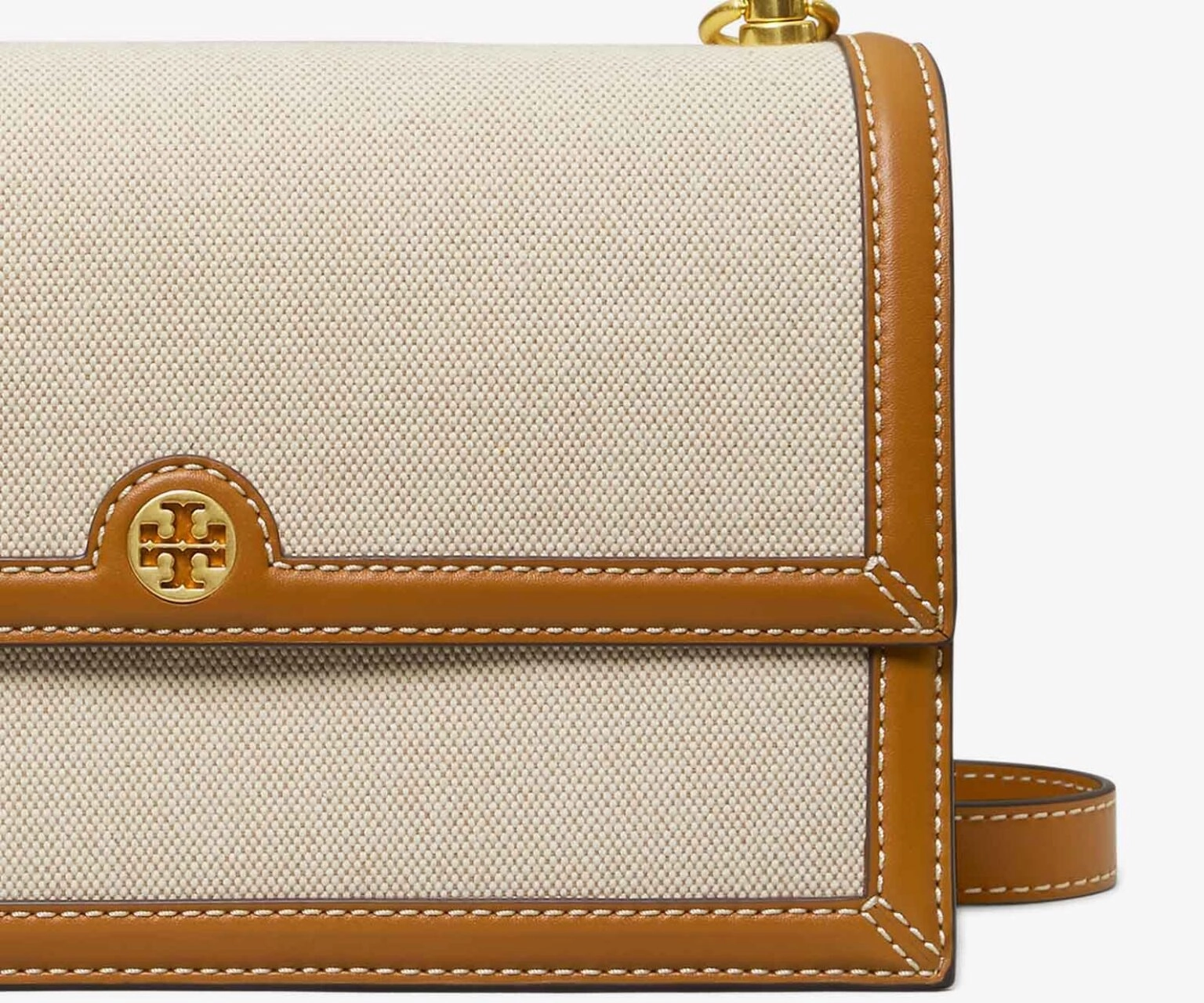 Tory Burch C T Monogram Canvas Shoulder Bag